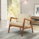 Ver imagem 7 de Poltrona Decorativa Madeira Maciça Bia Luxo Bege Claro