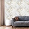 Papel Parede Marmore Dourado Cinza Autocolante Sala Cozinha - 5
