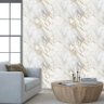 Papel Parede Marmore Dourado Cinza Autocolante Sala Cozinha - 1