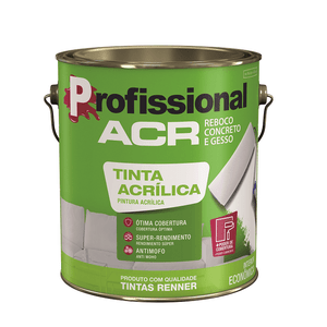 Tinta Acrílica Profissional Acr Fosco 3,6L Branco Renner Unico
