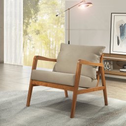 Poltrona Decorativa Madeira Maciça Bia Luxo - 8