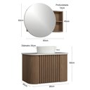 Ver imagem 3 de Conjunto Gabinete Suspenso Luna 2 Portas 80cm Amadeirado com Cuba de Apoio Venturi