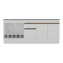 Ver imagem 4 de Kit Balcão de Cozinha para Pia e Cooktop/Forno com Rodapé 190cm Veneza Multimóveis MP2995 Branco/