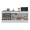 Ver imagem 3 de Kit Balcão de Cozinha para Pia e Cooktop/Forno com Rodapé 190cm Veneza Multimóveis MP2995 Branco/