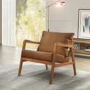 Ver imagem 7 de Poltrona Decorativa Madeira Maciça Bia Luxo Marrom Caramelo