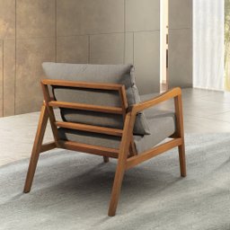 Poltrona Decorativa Madeira Maciça Bia Luxo - 9