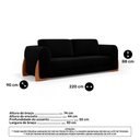 Ver imagem 5 de Kit 02 Poltronas e 01 Sofá Bloom 220cm 03 Lugares com Pés de Madeira Bouclê Preto - Desk Design