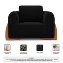 Ver imagem 6 de Kit 02 Poltronas e 01 Sofá Bloom 220cm 03 Lugares com Pés de Madeira Bouclê Preto - Desk Design