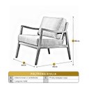 Ver imagem 3 de Poltrona Madeira Maciça Giulia Luxo Cinza