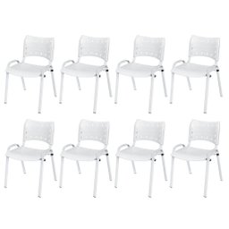 Cadeira Iso Base Branco Igreja, Escola, Escritório - Branco Kit 8 Peças - 2