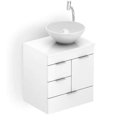 Gabinete P/ Banheiro Cuba Basic 50X38Cm Branco