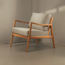Ver mais imagens de Poltrona Madeira Maciça Giulia Luxo Branco Off White