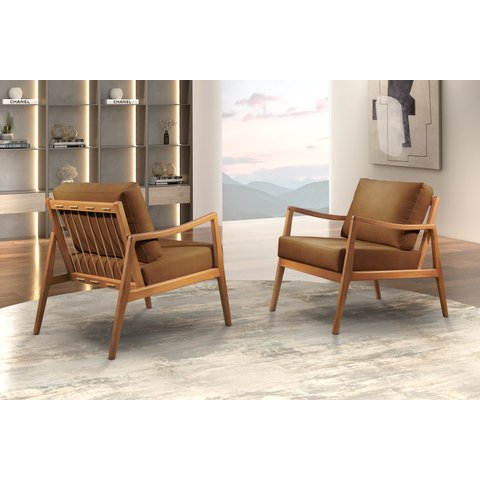 Poltrona Madeira Maciça Giulia Luxo