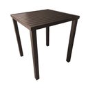 Ver imagem 1 de Mesa Tampo Ripado Quadrada 0.75x0.75m Alumínio Marrom