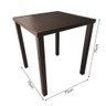Mesa Tampo Ripado Quadrada 0.75x0.75m Alumínio Marrom - 3