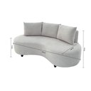 Ver imagem 3 de Sofa Orgânico Curvo Feijão 195cm Boucle Bege Venus Estofama