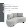 Sofa Orgânico Curvo Feijão 195cm Boucle Bege Venus Estofama - 5