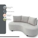 Ver imagem 4 de Sofa Orgânico Curvo Feijão 195cm Boucle Bege Venus Estofama