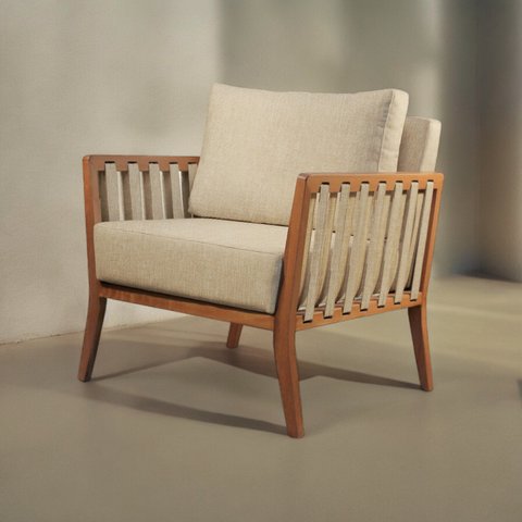 Poltrona Decorativa Madeira Maciça Helena