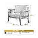 Ver imagem 3 de Poltrona Decorativa Madeira Maciça Helena Linho Bege