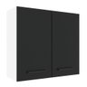 Armário de Cozinha Aéreo 70 cm 2 Portas Branco/Preto Agata Madesa - 2