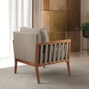 Ver imagem 7 de Poltrona Decorativa Madeira Maciça Helena Linho Cinza