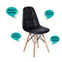 Ver imagem 6 de Kit 6 Cadeiras Eiffel Botone Preto Couro Pu Cozinha Sala de Estar Jantar Mesa de Jantar Área de Laze