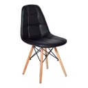 Ver imagem 2 de Kit 6 Cadeiras Eiffel Botone Preto Couro Pu Cozinha Sala de Estar Jantar Mesa de Jantar Área de Laze