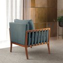 Ver imagem 7 de Poltrona Decorativa Madeira Maciça Helena Linho Azul