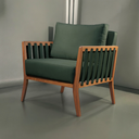 Ver mais imagens de Poltrona Decorativa Madeira Maciça Helena Veludo Verde