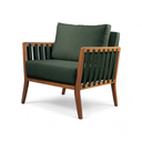 Ver imagem 2 de Poltrona Decorativa Madeira Maciça Helena Veludo Verde
