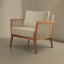 Ver mais imagens de Poltrona Decorativa Madeira Maciça Helena Branco Corino Off White