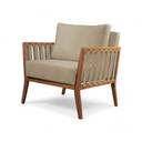 Ver imagem 2 de Poltrona Decorativa Madeira Maciça Helena Branco Corino Off White