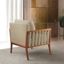 Ver imagem 7 de Poltrona Decorativa Madeira Maciça Helena Branco Corino Off White