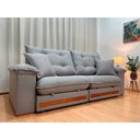 Ver imagem 4 de Sofá Retrátil Reclinável 2,50 M Linho Cinza A230 Gael