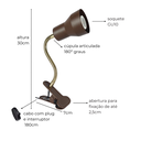 Ver imagem 2 de Luminária de Presilha com Garra Amélia Mini Preto