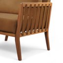 Ver imagem 5 de Poltrona Decorativa Madeira Maciça Helena Marrom Corino Caramelo