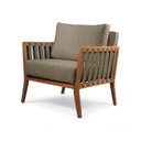 Ver imagem 2 de Poltrona Decorativa Madeira Maciça Helena Marrom Linho/Cappuccino
