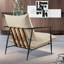 Ver imagem 6 de Poltrona Metal Industrial Agatha Luxo Bege Claro