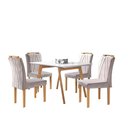 Ver imagem 2 de Conjunto Sala de Jantar Mesa Slim Pé Palito e 4 Cadeiras Veludo Safira Móveis Mundial