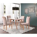 Ver imagem 1 de Conjunto Sala de Jantar Mesa Slim Pé Palito e 4 Cadeiras Veludo Safira Móveis Mundial