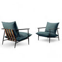 Ver imagem 2 de Poltrona Metal Industrial Agatha Luxo Azul