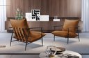 Ver imagem 7 de Poltrona Metal Industrial Agatha Luxo Marrom Caramelo