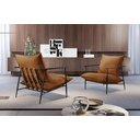 Ver imagem 7 de Poltrona Metal Industrial Agatha Luxo Marrom Caramelo