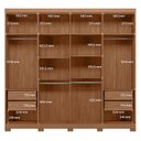 Ver imagem 3 de Guarda Roupa Casal 8 Portas 4 Gavetas Master New com Espelho e Pés e Cômoda Pinhais Jatobá Acetinado