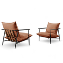 Ver imagem 2 de Poltrona Metal Industrial Agatha Luxo Laranja Terracota