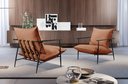 Ver imagem 7 de Poltrona Metal Industrial Agatha Luxo Laranja Terracota