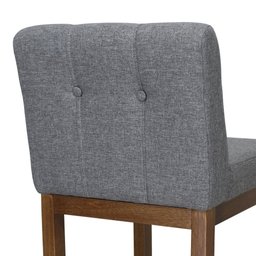 Banco Alto Bistrô de Madeira com Encosto Estofado Cinza Lívia Soberati Banco Alto Bistrô de Madeira  - 3