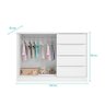 Quarto completo com Guarda Roupa 3 Portas e 4 Gavetas + Cômoda 2 Portas e 4 Gavetas Pérola Branco -  - 5