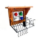 Ver imagem 2 de Escorredor de louças de ferro e madeira suporte para 5 pratos 6 copos 6 xicaras talheres e panos art